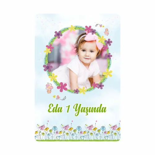 Çiçek Temalı Doğum Günü Magneti